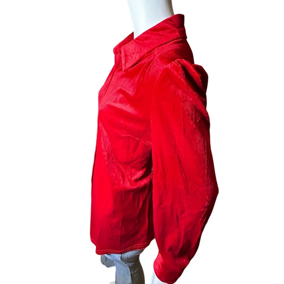 NWT ModCloth Red Velvet Be Buzzworthy Blouse Large - Picture 6 of 11